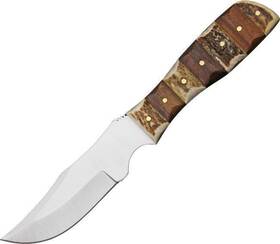 Szco Ss7020 Steel Stag 7020 Finger Grip Skinner Fixed Blade Knife Wood Handle -