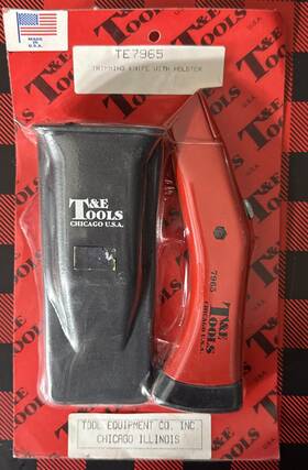 7965 T& E Tools T&e Equipment Trimming Knife With Belt Holster Utility Razor Blade Nos