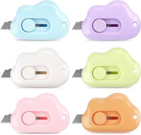 Tk074-01 Tamaki Mini Box Cutter Cloud Retractable Blue Pink Purple White Green Yellow