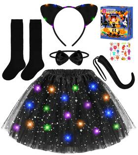 07202409 Teuevayl Black Cat Costume For Girls Kids Halloween 3-6 Years Old