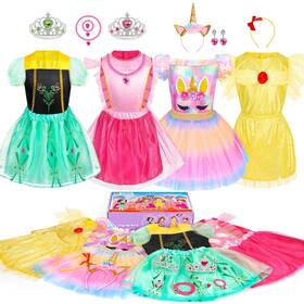 08202309 Teuevayl Princess Dress Up For Girls 3 4 5 6 3-6 Years Old Multicolored 08202309 Teuevayl Princess Dress Up For Girls 3 4 5 6 3-6 Years Old Multicolored