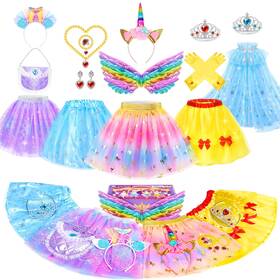 08202401 Teuevayl Kids Dress Up Clothes For Little Girls One Size Multicolored