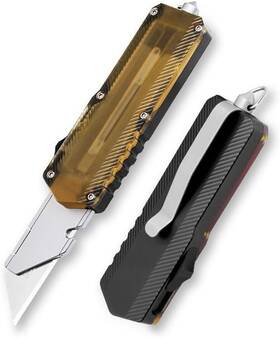 Tgzuo 313033611625 Aluminum Alloy Utility Knife Retractable Box Cutter Pocket Replaceable Bl