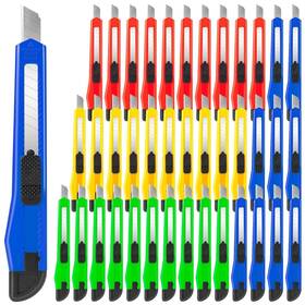 Tifical Av-279 40 Pack Utility Knife Box Cutter Retractable 9mm Snap-off Cutters K