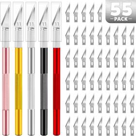 Tifical Tfc-5kd-50dp-pk/rd/gd/sl/bk Exacto Knife 55 Pcs Set 5 Piece Craft And 50 Additional Sk5