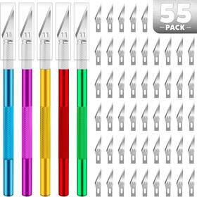 Tfc-5kd-50dp-pp Tifical Tfc-5kd-50dp-pp/gr/rd/bu/gd 55 Pcs Exacto Knife Set 5 Piece Craft And 50 Additional Sk5 Blades Hobby
