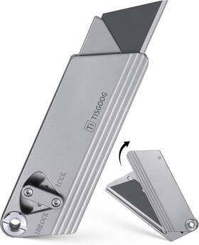 Tisgoog 313030034083 Titanium Utility Knife Razor Sk120 Blades Pocket Compact Edc Box Cutter