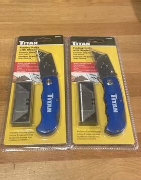 Titan 55626 2 Pack Folding Utility Knife With Blades