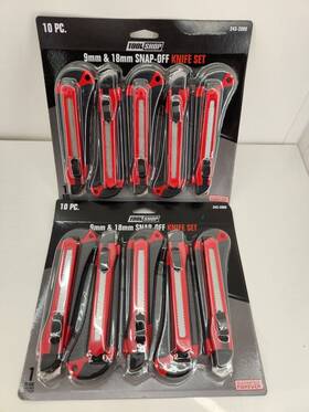 20444 Tool Shop Lot Of 2 9mm And 18mm Snap-off 10 Pack Knifes Sealed New