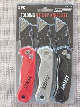 243-5469 Tool Shop Quick Change Folding Utility Knife Set - 3 Piece