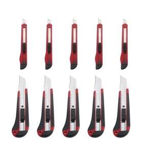 Tool Shop 888788001002 10 Piece 9mm And 18mm Snap-off Knife Set Retractable Self Locked 13 Snap Points