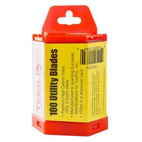 Tp01065 Toolpro Utility Blades - 100 Piece Dispenser Pack Precision-cut For Heavy-dut