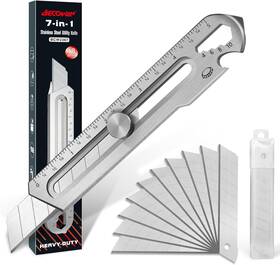 Tools 313097354391 7-in-1 Mutipurpose Utility Knife Stainless Steel Retractable Box Cutter Duty Tools 313097354391 7-in-1 Mutipurpose Utility Knife Stainless Steel Retractable Box Cutter Duty
