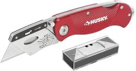 Tools 726084930087 Folding Lock-back Utility Knife Red With 10-blades