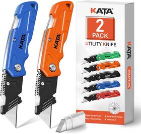 Kt2104l-5 Tools Folding Box Cutter Knives - Heavy Duty Utility Knife Cutters With Extra 10pc