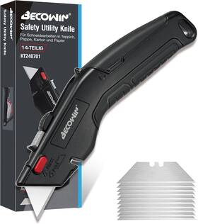 Kt240701 Tools Heavy Duty Utility Knife Safety Auto-retracting Professional Retractable Box C