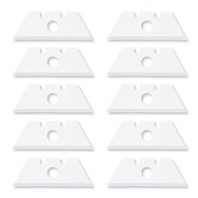 Tooltreaux 810058482051 White Ceramic Box Cutter Utility Knife Blades Replacement Pack Of 10 Triangle