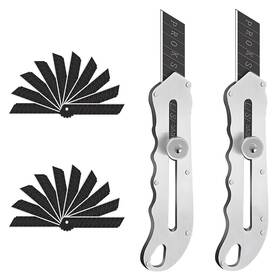 Mgd-0220 Toppot Box Cutter 2 Pack Stainless Steel Utility Knife Heavy Duty With Mgd-0220 Toppot Box Cutter 2 Pack Stainless Steel Utility Knife Heavy Duty With