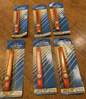 21171b Triumph Lot Of 6 Snap-off Box Cutter Vintage Utility Knife Razor Blade Tool Nos Snap Off 21171b Triumph Lot Of 6 Snap-off Box Cutter Vintage Utility Knife Razor Blade Tool Nos Snap Off