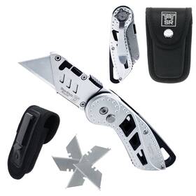 True-trade Supplier T-t Sr 860006621803 Folding Utility Knife Stainless Steel Holster Nylon Pouch Belt Clip Box Cutte