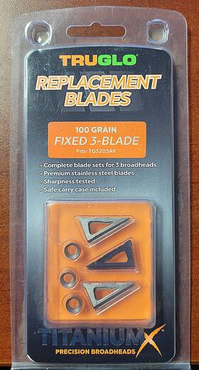 Tg3203ar Truglo Titaniumx Broadhead Replacement Blades 100gr Fixed 3 Blade Ga