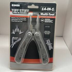 53400 Tuff Stuff Multifunction Tool 14 In 1 Stainless Steel Constuction With Carry Case
