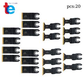 Tr84242 Turitrade 20 Pcs Multi Tool Cutting Blades Kit 3 Types Titanium Oscillating Saw