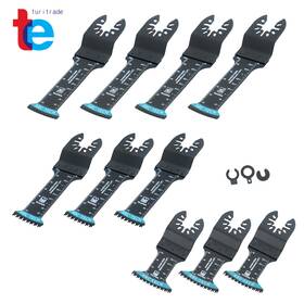 Tr84246 Turitrade 10-piece Bi-metal Multi Tool Blades Japanese Tooth Oscillating Saw
