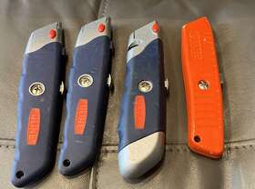 H-1369 Uline Lot Of 4 Comfort Grip Retractable Utility Knife Box Cutter Set