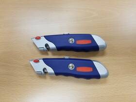 H-1469 Uline Blue And Red Knife With Soft Comfort Grip Handle Inch Lot Of 2 New