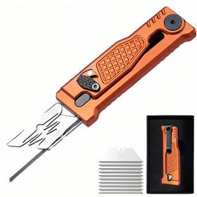 Utotu 313107736773 5.8 Inch Aluminium Utility Knife Edc Box Cutter With Clip Cnc Unibody Lightweight