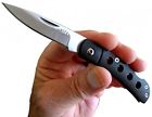 Valtev Small Folding Pocket Knife Curved Black Anodized Aluminium Handle Quality 013189443278