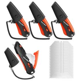 000202 Valuemax 4-pack Box Cutter Knife Self-retracting 3-position 36 Locking Blades Us