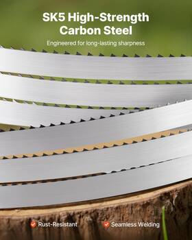 Vevor 197988170822 Bandsaw Blade 150 Inch Length 0.75 Width 4 Tpi Sk5 Carbon Steel