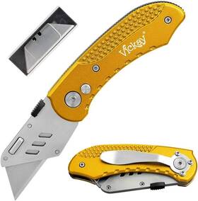 Vickay 385606489559 Folding Utility Knife Box Cutter Blades Heavy Duty With 5 Sk5