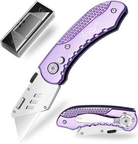 Vickay 445046720711 Folding Utility Knife Box Cutter With 5 Sk5 Quick Change Blades Safety