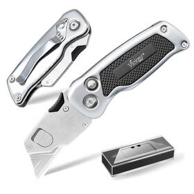Vickay 743785383844 Box Cutter Utility Knife With Belt Clip Stainless Steel Body Handle Vickay 743785383844 Box Cutter Utility Knife With Belt Clip Stainless Steel Body Handle