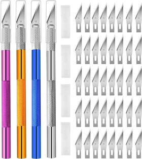 Var-dkd01-fba Viemior 4pcs Exacto Knife Hobby Craft Knifes With 40pcs Spare Blades