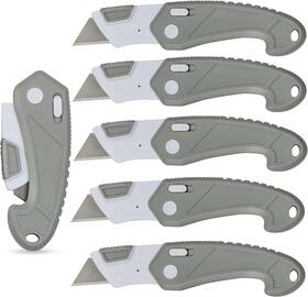 Vip Home Essentials 313040727739 Lightweight Strong Abs Plastic Folding Utility Box Cutter 6 Grey