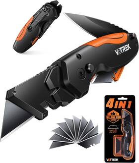 Vot-f002-b Votrek 4-in-1 Multitool Folding Utility Knife Box Cutter Pocket Knives With Belt Clip Vot-f002-b Votrek 4-in-1 Multitool Folding Utility Knife Box Cutter Pocket Knives With Belt Clip