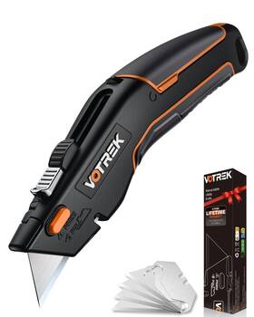 Vot-uk001-a Votrek Box Cutter Utility Knife 2-in-1 Retractable Safety Heavy Duty Vot-uk001-a Votrek Box Cutter Utility Knife 2-in-1 Retractable Safety Heavy Duty