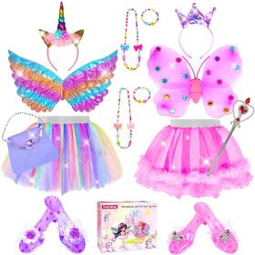 Vunrahsg 746559506609 Princess Dress Up For Girls 4-6 With Tutu Shoes Be Common Purple Pink