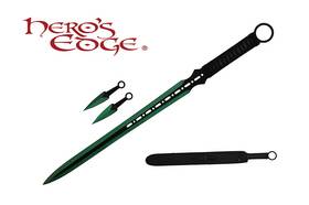 K1020-64-gr Wartech 608866639701 440 Stainless Steel Full Tang Blade Ninja Hunting Machete Sword W