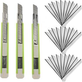 Jygd-8061 Wekoil 30pcs Snap Off Utility Knife Blades With 3 Pcs Delicate 9mm Auto Lock Art Kni