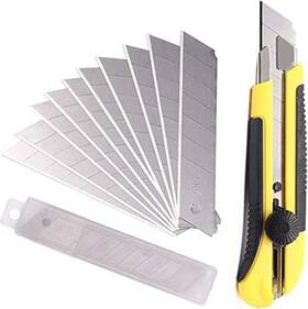 Western Electric 744759560018 25mm Heavy Duty Utility Knife Box Cutter With 10pcs Sk-5 Retract Blades Snap-o Western Electric 744759560018 25mm Heavy Duty Utility Knife Box Cutter With 10pcs Sk-5 Retract Blades Snap-o