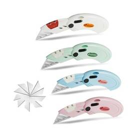 Hka48-s04 Western Electric Folding Box Cutters Utility Knife Set Lightweight 4 - Piece Razor Mix Color