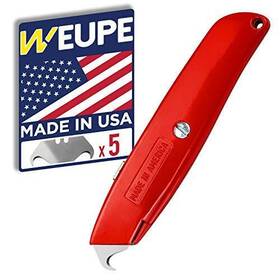 Weupe 712758001122 Hook Blade Utility Knife With 5 Blades Carpet Shingle Cu