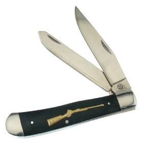 Wt-108bpw Whitetail Cutlery Large Trapper Pocket Knife With Civil War Musket Inlay - New Wt-108bpw Whitetail Cutlery Large Trapper Pocket Knife With Civil War Musket Inlay - New