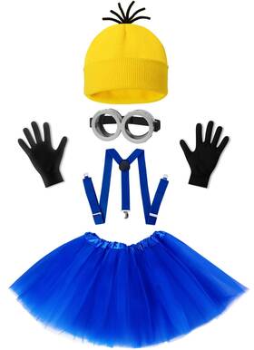 Xhr0829 Wishten 5 Pcs Halloween Costume For Kids Standard One Size Yellow Blue