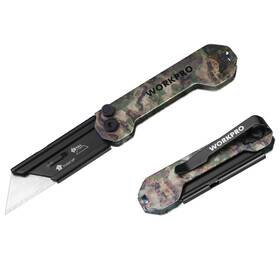 000023 Workpro Folding Utility Knife 10pcs Blades Quick Change Blade Razor Pocket